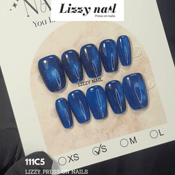 Lizzy Nail 111 | Nailbox Móng Úp Mắt Mèo Đại Dương Xanh | Set 10 Móng Giả Press On Nails Dự Tiệc, Đám Cưới, Kỷ Yếu 5