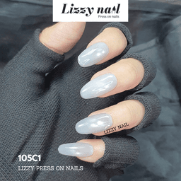 Lizzy Nail 105 | Nailbox Móng Úp Mắt Mèo Xám | Set 10 Móng Giả Press On Nails Dự Tiệc, Đám Cưới, Kỷ Yếu 1