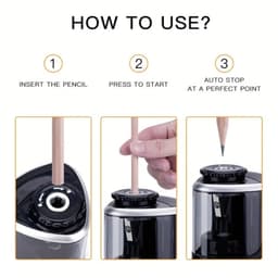 Bút chì tự động mài bút chì đen với các tính năng tự động làm việc dừng tự động loại bỏ ngòi bút gãy mài sắc trong vài giây 6