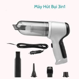 Máy hút bụi 3 trong 1 trắng đen với 4 phụ kiện và dây sạc 1