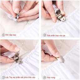 Kẹp ga giường 4 chiều chắc chắn giúp giữ drap phẳng, ngăn chặn xê dịch hiệu quả 4
