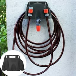 Giá cuộn ống nước treo tường màu đen. Thiết kế chống nước, phù hợp cho vườn và sân. 7