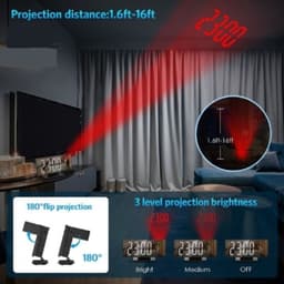 Đồng hồ LED chiếu thời gian 12:08 với góc chiếu rõ ràng điều chỉnh được. 4