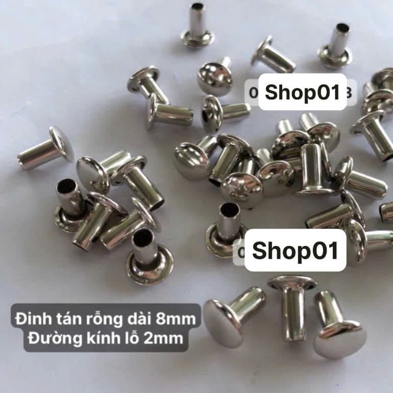 (hơn 260c) Túi 100g Đinh Tán Rỗng 8x3mm Đinh Mũ Bảo Hiểm Đinh tán mũ