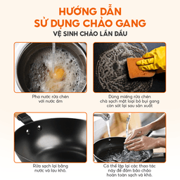 Chảo gang Nitrigan La gourmet đúc nguyên khối 36cm, chống dính tự nhiên, sử dụng được bếp từ, an toàn sức khỏe - 347671 7