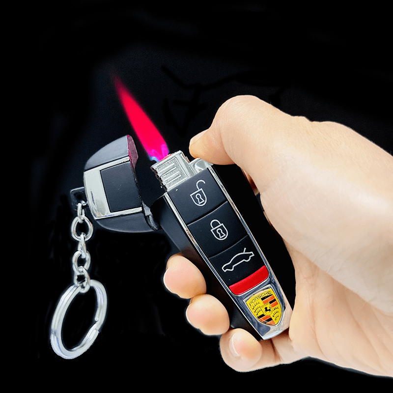 HCM Bật Lửa Khè Xài Gas Móc Khóa Xe Hơi Porsche Có Đèn Pin