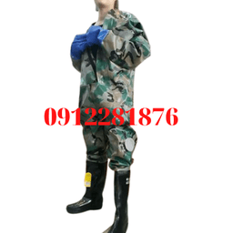 Bộ quần áo bắt ong rừng loại rằn ri chất cao su non liền ủng và găng tay hàng cao cấp chất dày dặn an toàn tuyệt đối 2