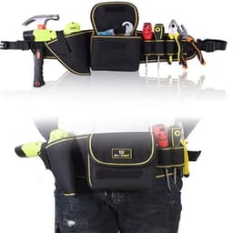 Thắt lưng công cụ đa năng đen với các ngăn chứa dụng cụ và dây đeo chắc chắn. 6