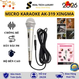 Micro Karaoke AK-319 Xingma chống ré, dây dài 3m, độ bền cao 1
