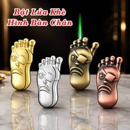 HCM Bật Lửa Gas Khè Kim Loại Hình Bàn Chân Độc Lạ 4