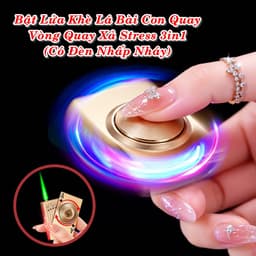 HCM Bật Lửa Khè Xài Gas Hình Lá Bài Vòng Quay Có Đèn Led Nhấp Nháy 7