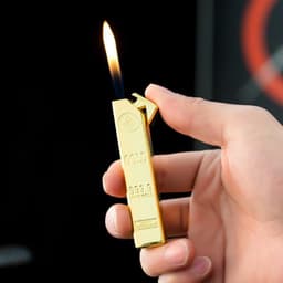 HCM Bật Lửa Xài Gas Hình Thỏi Vàng Khối Dài 9999 1