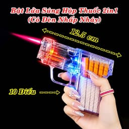 [HCM] Bật Lửa Khè Xài Gas Hình Sung Hộp Thuốc 2in1 Có Đèn Nhấp Nháy 12.5cm 1