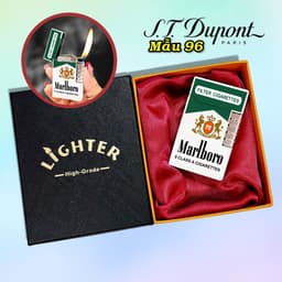 bật lửa S.T.Dupont M-96 hình gói marlboro xanh - xài gas 1