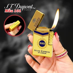 bật lửa S.T.Dupont M-101 hình gói 3 số 5 ( 555 ) - xài gas 3
