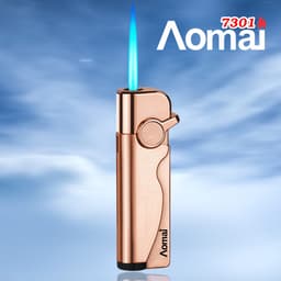 bật lửa khè aomai 7301 với ngọn lửa xanh dương - xài gas 7