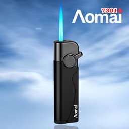 bật lửa khè aomai 7301 với ngọn lửa xanh dương - xài gas 5