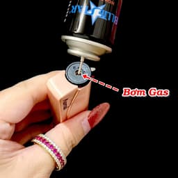 bật lửa khè aomai 7301 với ngọn lửa xanh dương - xài gas 8