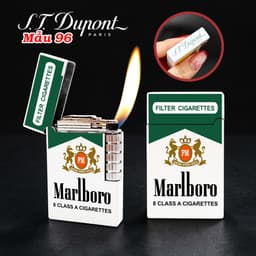 bật lửa S.T.Dupont M-96 hình gói marlboro xanh - xài gas 2