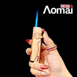 bật lửa khè aomai 7301 với ngọn lửa xanh dương - xài gas 2