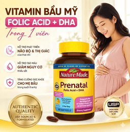 Vitamin tổng hợp bầu Nature Made Prenatal Multi + DHA Mỹ (150v) bổ sung dinh dưỡng DHA cho mẹ bầu và sau sinh 3