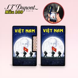 bật lửa S.T.Dupont M-109 hình Hành Quân Dưới Ánh Trăng Bác ( Việt Nam ) - xài gas 4