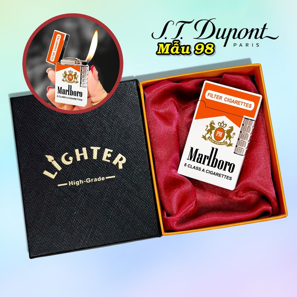 bật lửa S.T.Dupont M-98 hình gói marlboro - xài gas
