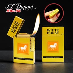 bật lửa S.T.Dupont M-95 hình gói con ngựa trắng White Horse - xài gas 2