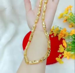 Dây Chuyền Nam Mạ Vàng  đốt trúc  đốt tre sáu cạnh - D18926   -  Bao Bền Màu - Bao đổi trả trong vòng 07 ngày 1