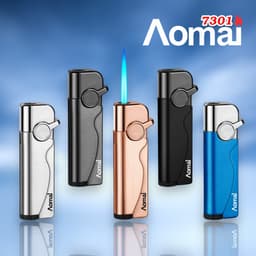 bật lửa khè aomai 7301 với ngọn lửa xanh dương - xài gas 1