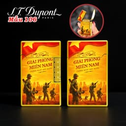 bật lửa S.T.Dupont M-106 hình Ngày Toàn Thắng 30/4/1975 ( Việt Nam ) - xài gas 4