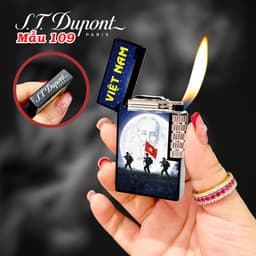 bật lửa S.T.Dupont M-109 hình Hành Quân Dưới Ánh Trăng Bác ( Việt Nam ) - xài gas 3