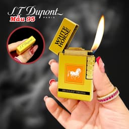 bật lửa S.T.Dupont M-95 hình gói con ngựa trắng White Horse - xài gas 3