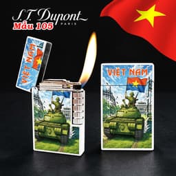 bật lửa S.T.Dupont M-105 hình Xe Tăng Tiến Vào Dinh Độc Lập 30/4/1975 ( Việt Nam ) - xài gas 2