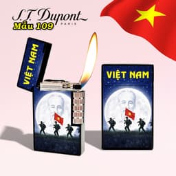bật lửa S.T.Dupont M-109 hình Hành Quân Dưới Ánh Trăng Bác ( Việt Nam ) - xài gas 2