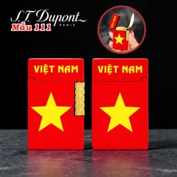 bật lửa S.T. Dupont M-111 hình Cờ Đỏ Sao Vàng Việt Nam - xài gas 4