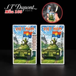 bật lửa S.T.Dupont M-105 hình Xe Tăng Tiến Vào Dinh Độc Lập 30/4/1975 ( Việt Nam ) - xài gas 4