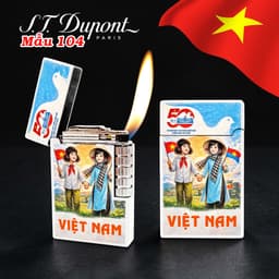 bật lửa S.T.Dupont M-104 hình Nam Bắc Một Nhà ( Việt Nam ) - xài gas 2