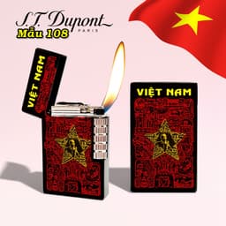 bật lửa S.T.Dupont M-108 hình Mê Cung Sử Việt ( Việt Nam ) - xài gas 2