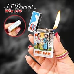 bật lửa S.T.Dupont M-104 hình Nam Bắc Một Nhà ( Việt Nam ) - xài gas 3