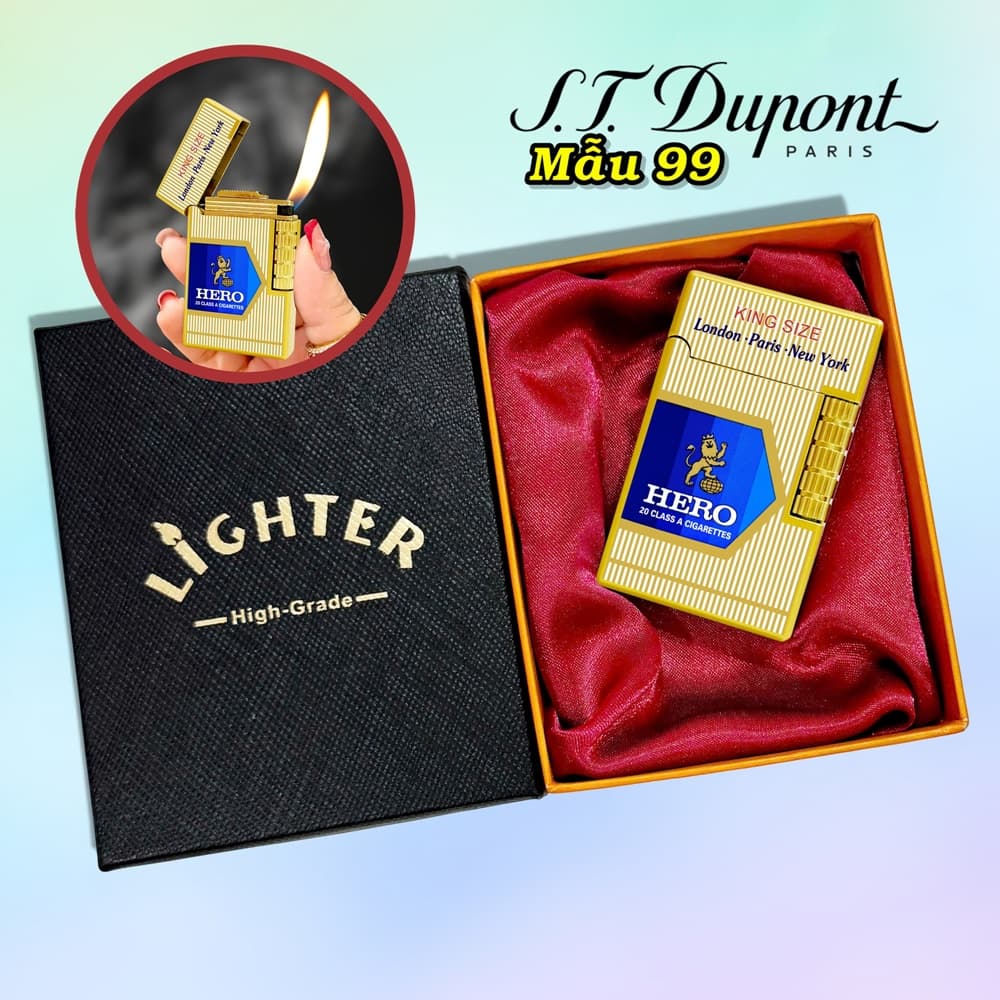 bật lửa S.T.Dupont M-99 hình gói hero - xài gas