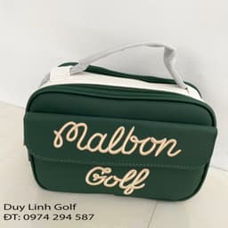 Túi Golf Cầm Tay Malbon Golf Xanh Kem, Túi Đựng Phụ Kiện Golf Thể Thao Đa Năng 2