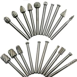 Bộ 10/20 Đầu Mũi Mài Khắc Làm Gỗ Lũa Phủ Titanium Cán 3mm 1