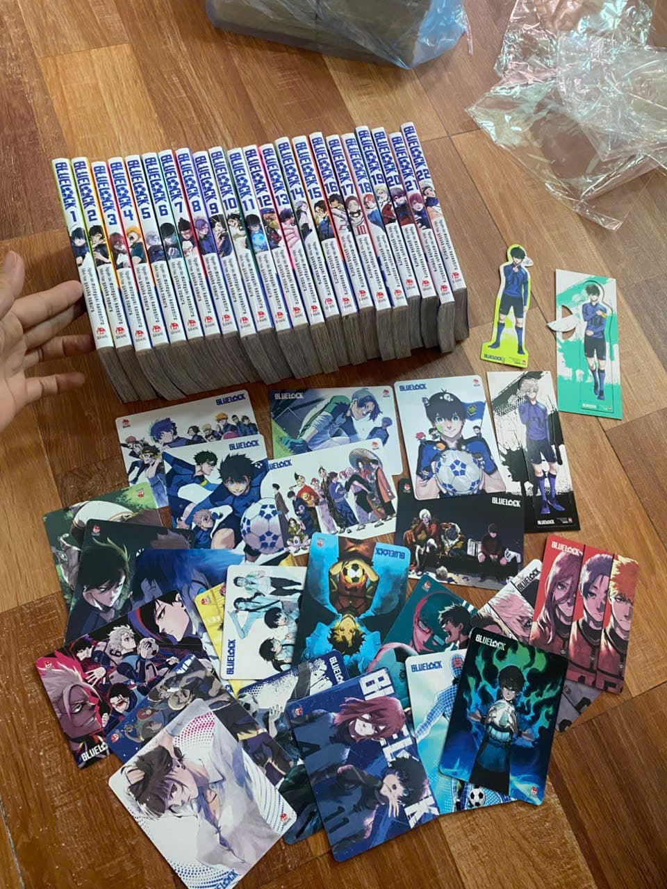 (+poster) Bộ 22q vở Blue Lock Bluelock T1-22 full card + 3 standee + poster
